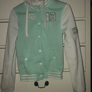 Delia’s Mint Dream Big Varsity Jacket